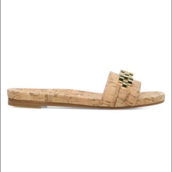 Veronica Beard Eni Chain-Trimmed Cork Slides 6.5 New - Picture 4 of 16